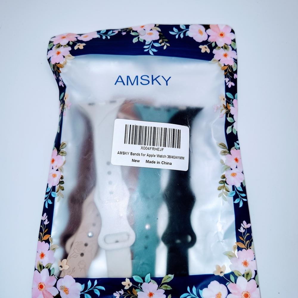 MSK Floral Apple Watch Bands Set - Black, Cream, Pink